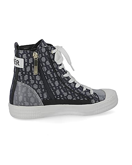 360 degree animation of product Blue RI monogram high top trainers frame-14