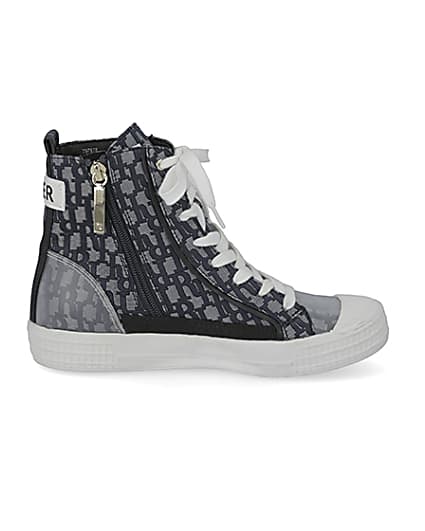 360 degree animation of product Blue RI monogram high top trainers frame-15