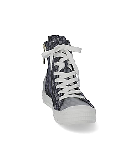 360 degree animation of product Blue RI monogram high top trainers frame-20