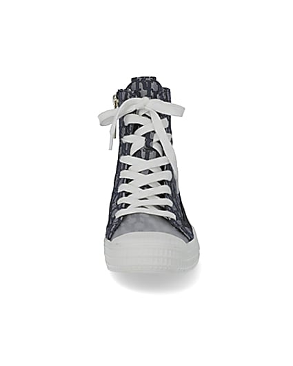 360 degree animation of product Blue RI monogram high top trainers frame-21