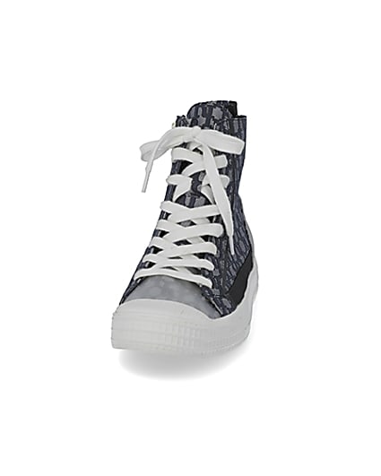 360 degree animation of product Blue RI monogram high top trainers frame-22