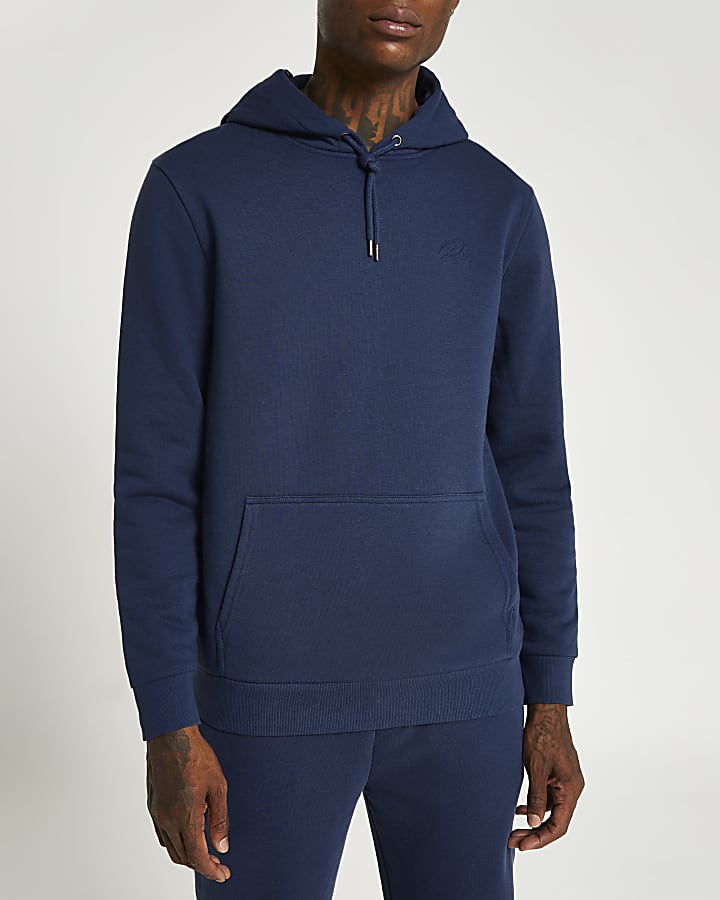 Blue RI slim fit hoodie