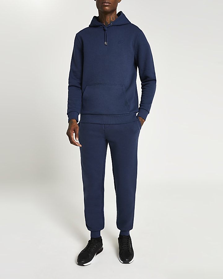 Blue RI slim fit hoodie