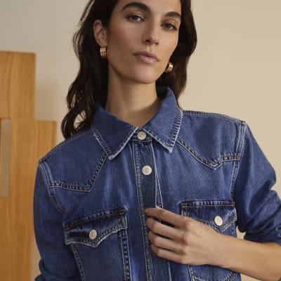 Blue RI Studio long sleeve denim shirt