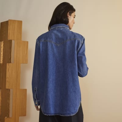 Blue RI Studio long sleeve denim shirt
