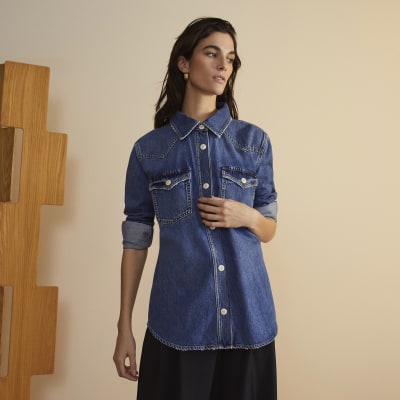 Blue RI Studio long sleeve denim shirt