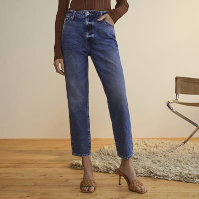 Blue RI Studio low rise straight jeans