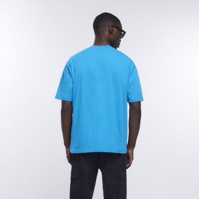 Blue RI studio oversized fit t-shirt | River Island