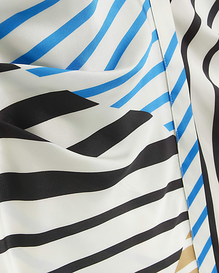Blue RI Studio stripe satin shirt