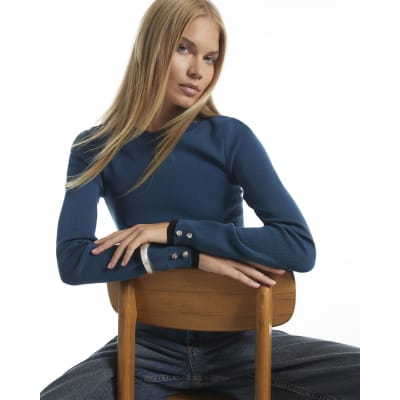 Ribbed Knit Layered Cuff Top
