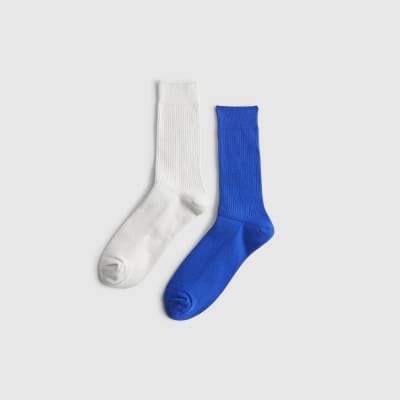 Blue Ribbed Socks 2 Pack