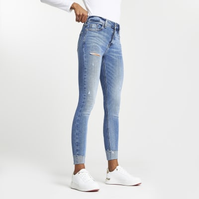 river island blue ripped jeans