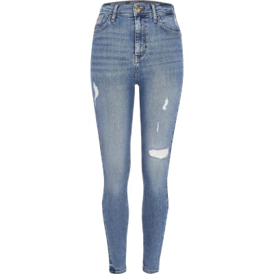 ripped bum skinny jeans