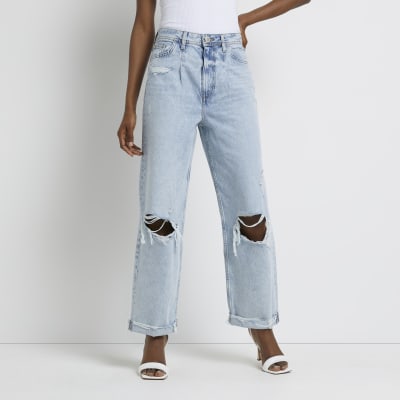 river island ripped mom jeans