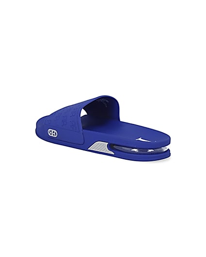 360 degree animation of product Blue RR monogram bubble sole sliders frame-6