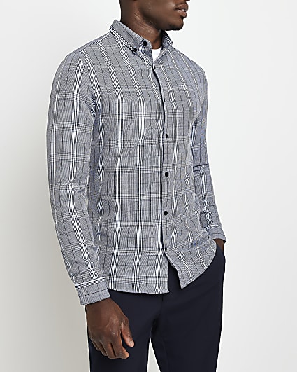 Blue RR Muscle fit Check Shirt