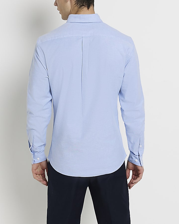 Blue RR Slim fit Oxford shirt