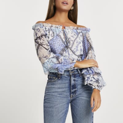 river island ruffle top