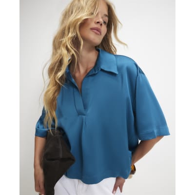 Satin Polo Top