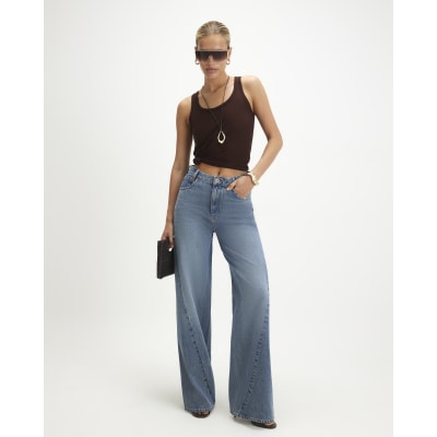 Seamed Baggy Straight Leg Jeans