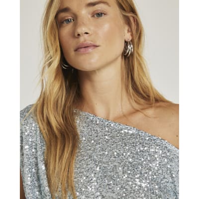 River island sequin bardot top hotsell
