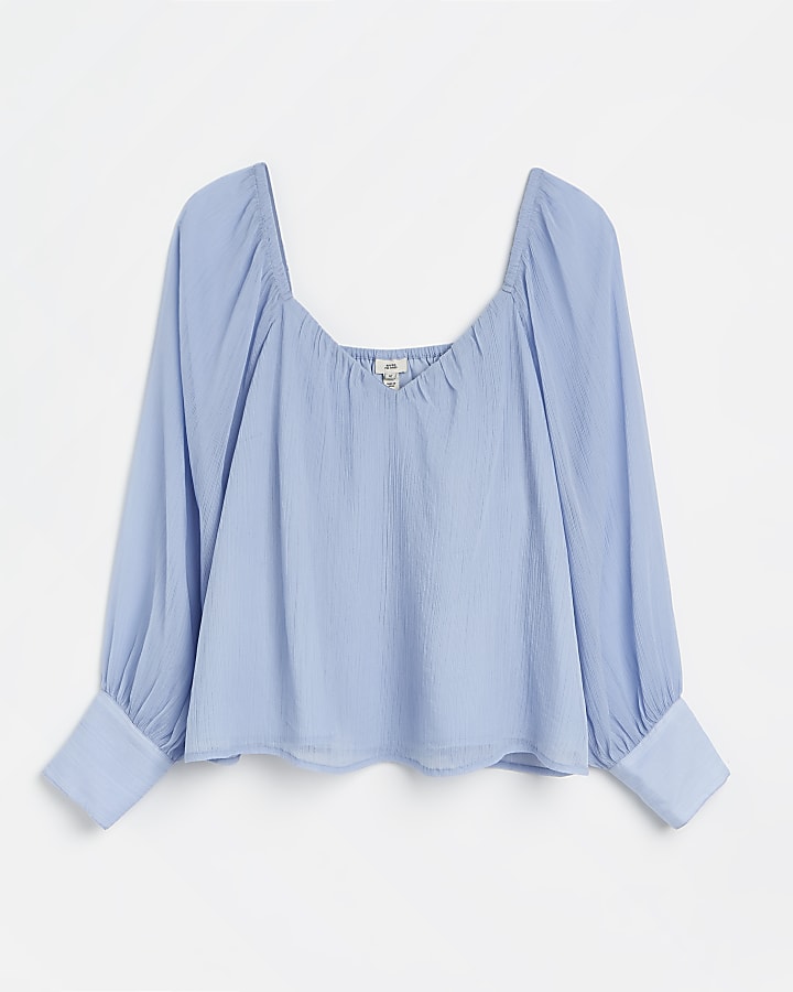 Blue sheer blouse