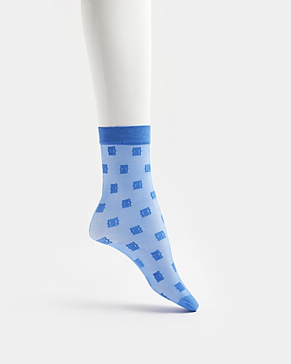 Blue sheer RI branded tube socks