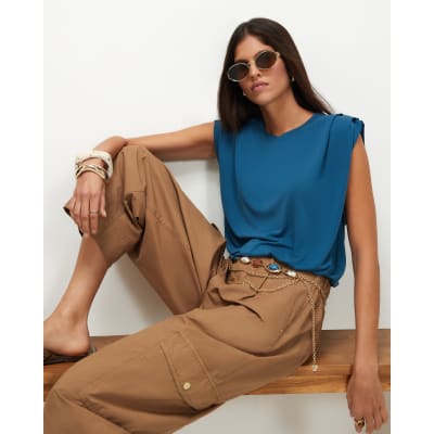 Short Sleeve Bubble Hem Top