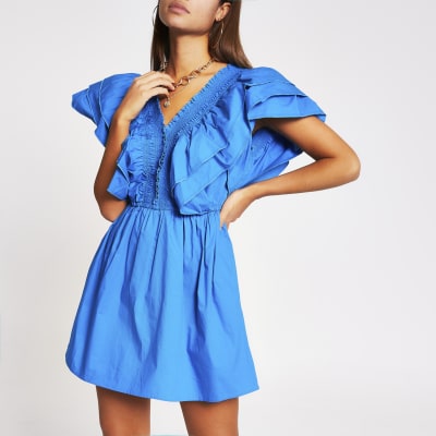 poplin playsuit dress