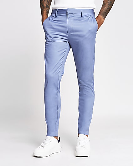 Blue skinny fit chino trousers
