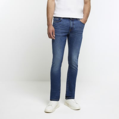 skinny-fit faded jeans