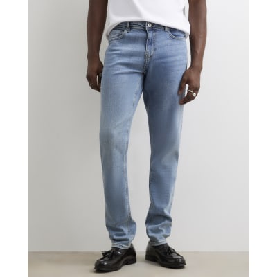 Jean Skinny Stretch River Island Homme - Taille 26W/30L, Denim Bleu Foncé, Neuf Sans étiquettes