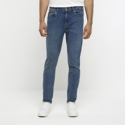 Blue skinny jeans mens river sale island