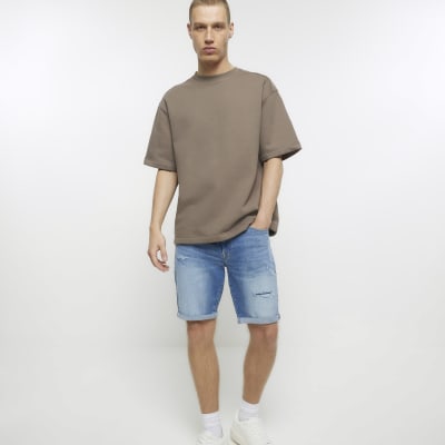 Black ripped clearance shorts river island