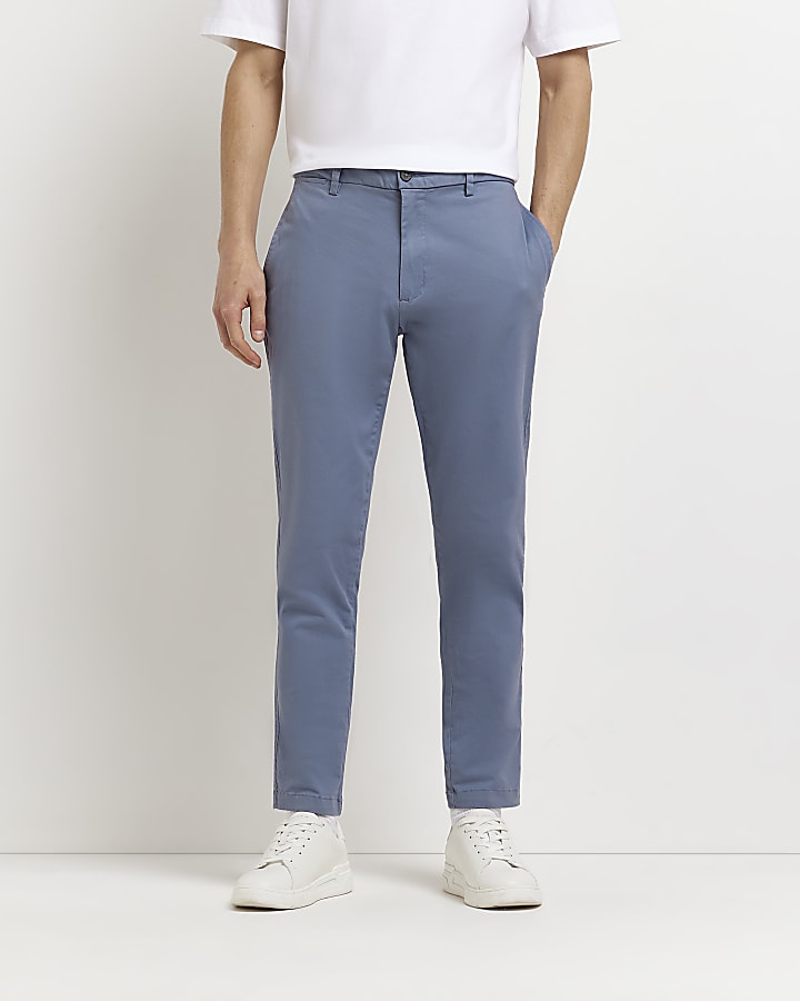 Blue Skinny fit Smart Chino trousers