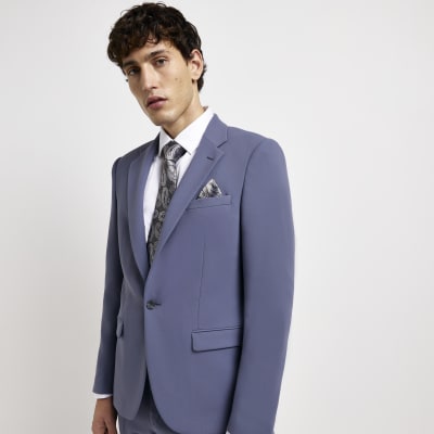 Blue Skinny fit suit jacket