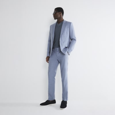 Blue Skinny Fit Suit Trousers