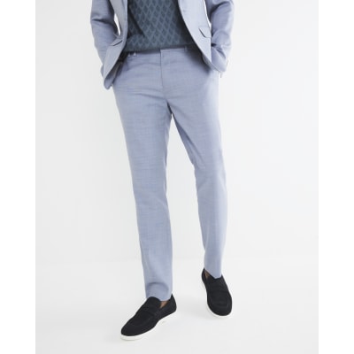 Blue Skinny Fit Suit Trousers | River Island