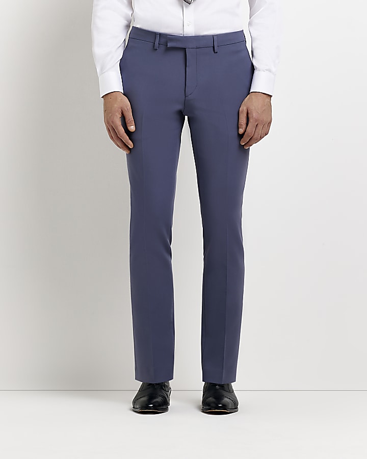 Blue Skinny fit suit trousers