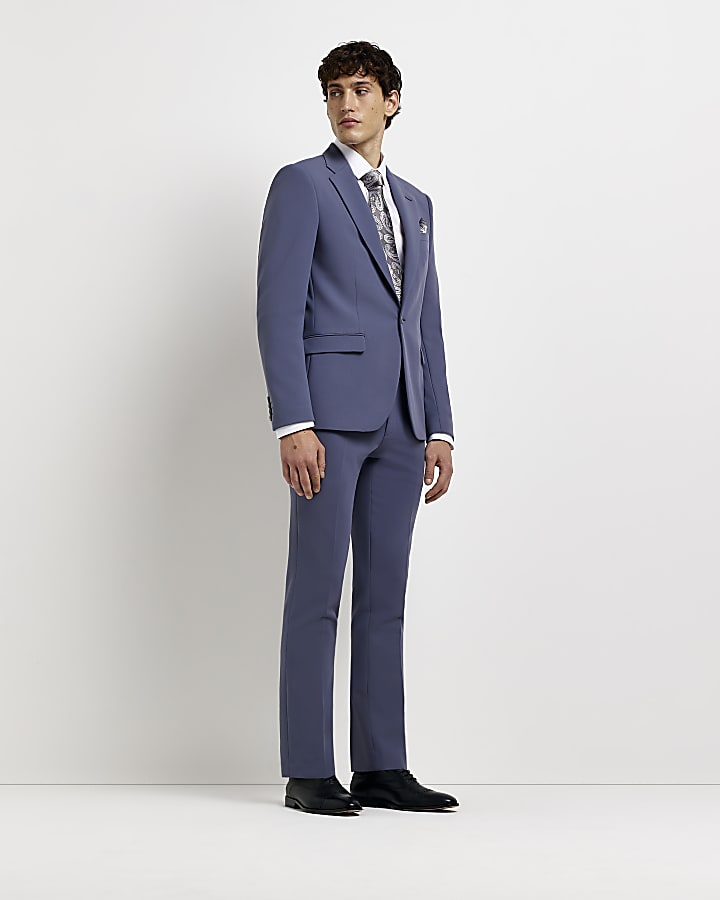 Blue Skinny fit suit trousers