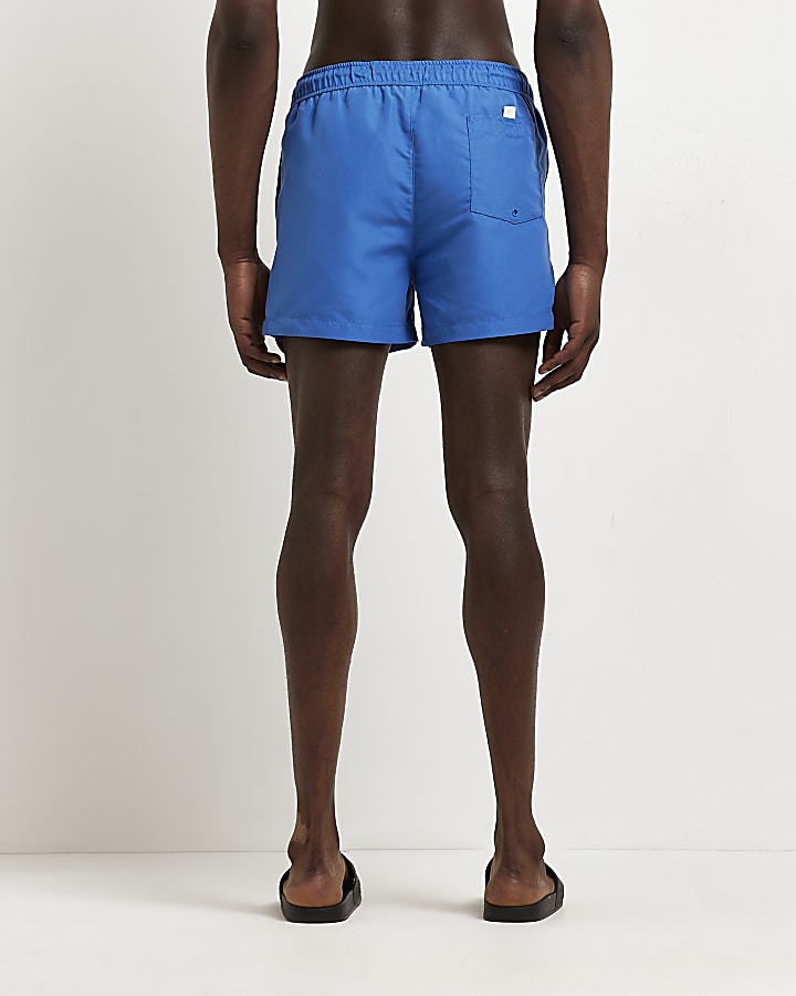 Blue skinny fit swim shorts
