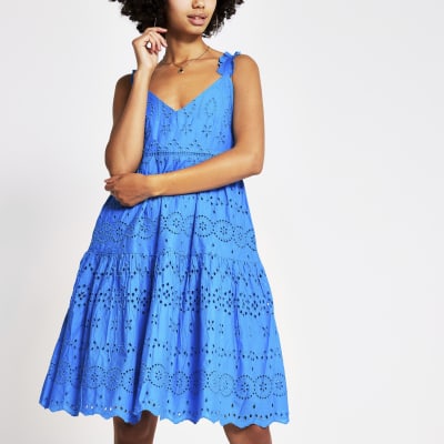 river island blue midi dress