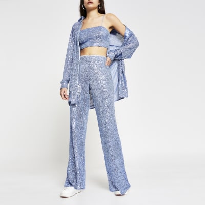 blue sequin bralette