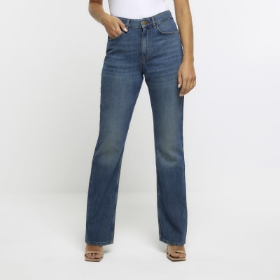 Blue slim fit bootcut jeans | River Island
