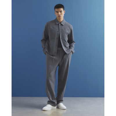 Blue Slim Fit Button Up Jacket