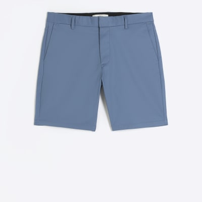 Blue slim fit chino shorts River Island