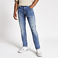 Blue slim fit Dylan ripped jeans