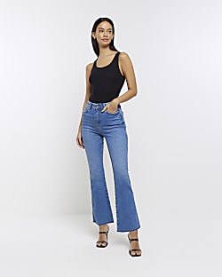 Blue slim fit flare jeans