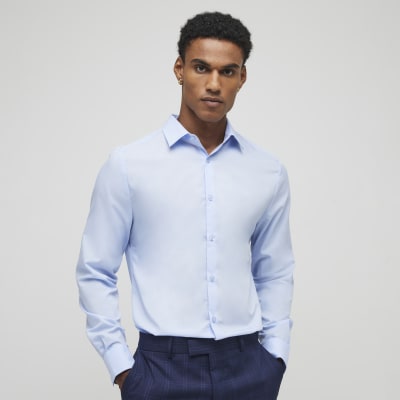 Blue Slim Fit Long Sleeve Shirt