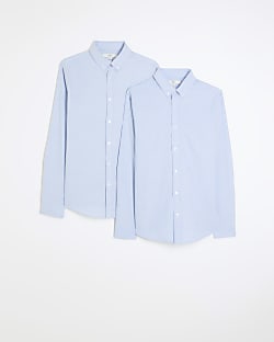 Blue slim fit multipack of 2 oxford shirts